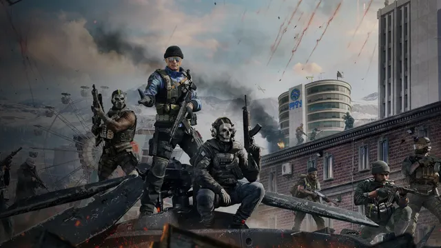Image officielle de Call of Duty : Warzone montrant un opérateur visant sur un champ de bataille