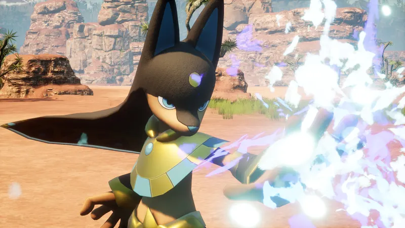 Personnage de Palworld dans une base avec ateliers proches du stockage