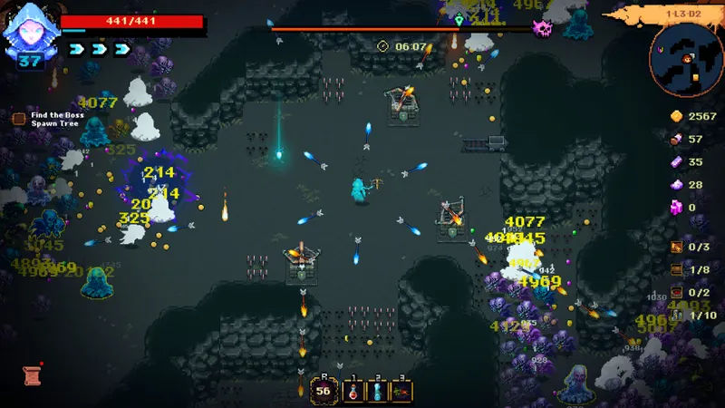 Capture officielle Steam de Soulforge Lost Path avec les effets de combat et le butin