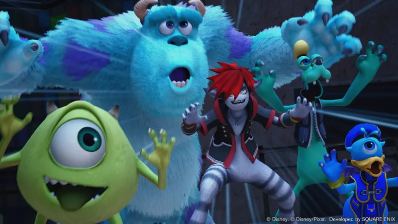 Kingdom Hearts Switch 2 avec Sora, Donald, Dingo et des personnages Disney