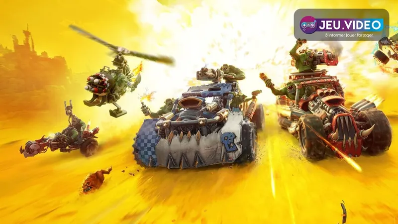 Warhammer Speed Freeks montre des véhicules Orks lancés dans une course de combat