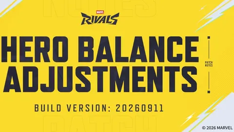 Marvel Rivals patch notes, visuel officiel de la note d’équilibrage Version 20260911