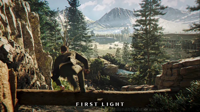 007 First Light montre Bond approchant une base en montagne pendant une mission
