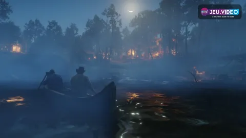 Illustration officielle de Red Dead Redemption 2 montrant Arthur Morgan à cheval dans l’Ouest américain