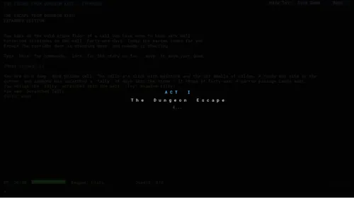 The Escape From Dungeon Keep, visuel officiel Steam du RPG textuel