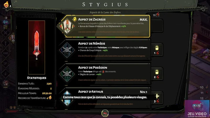 Quickie Hades comment débloquer les compagnons - Lame