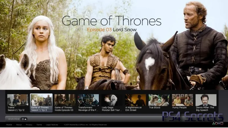 HBO arrive sur PS4