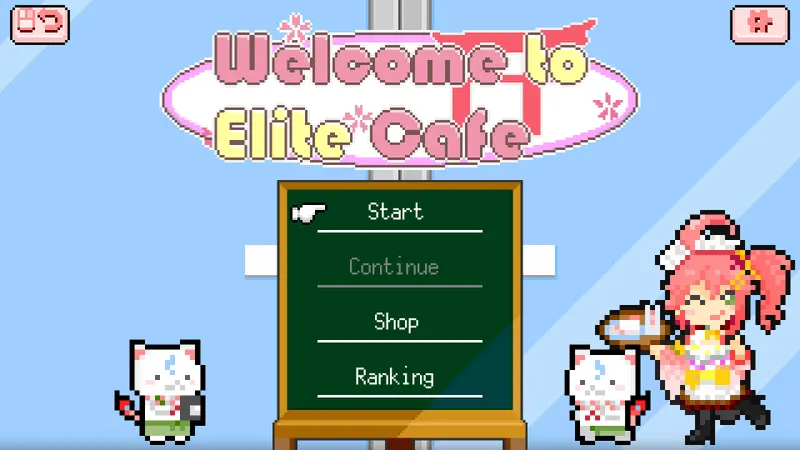 Capture officielle de Welcome to Elite Cafe montrant le service dans le café