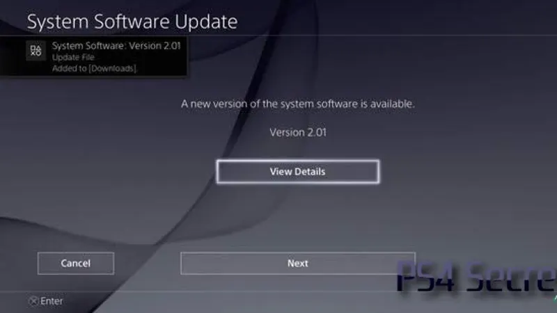 La mise à jour 2.01 de la Playstation 4