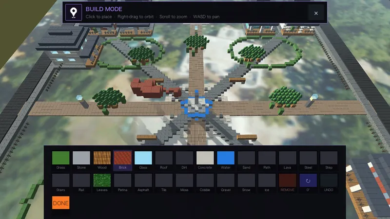Mow My World présente son mode construction avec routes et bâtiments en blocs