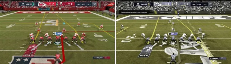 Exemple accessibilité des brevets pour les dispositifs visuel dans Madden NFL 21