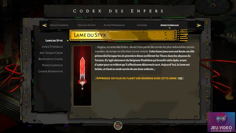 Guide des armes dans Hades - Lame