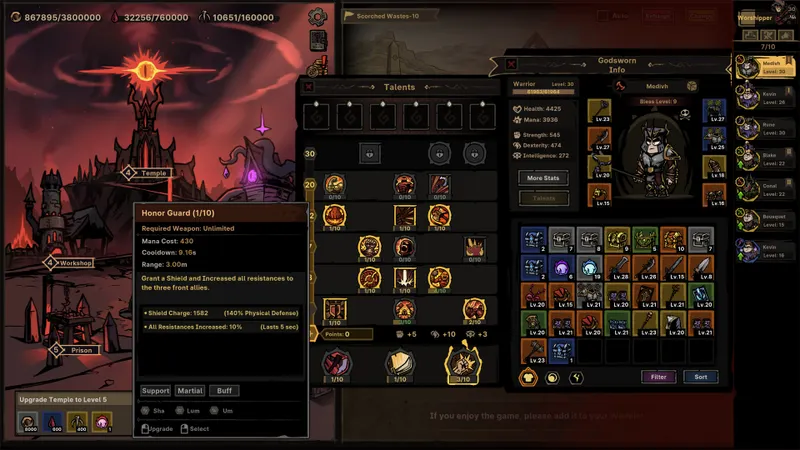 Path of Idle : Old Gods Rising, capture officielle de progression