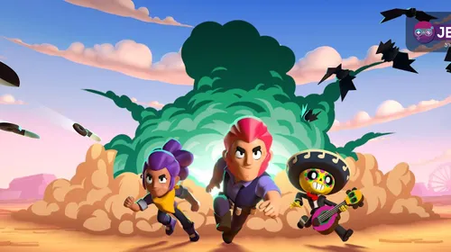 Visuel officiel Brawl Stars présentant plusieurs combattants dans une arène multijoueur