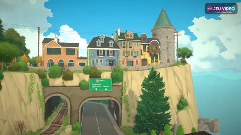 Paralives accès anticipé montrant la ville colorée et les maisons du jeu de simulation