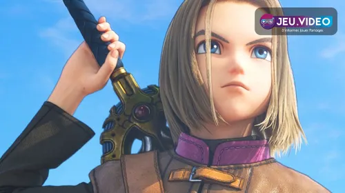 Visuel officiel de Dragon Quest XI S montrant le héros devant Yggdrasil pour un guide de progression débutant