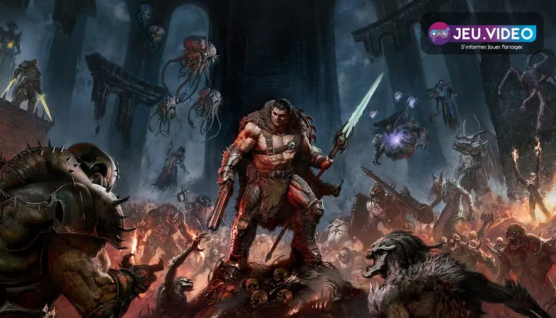 Key art officiel de DOOM The Dark Ages Revelations avec le Slayer et la Chain Spear