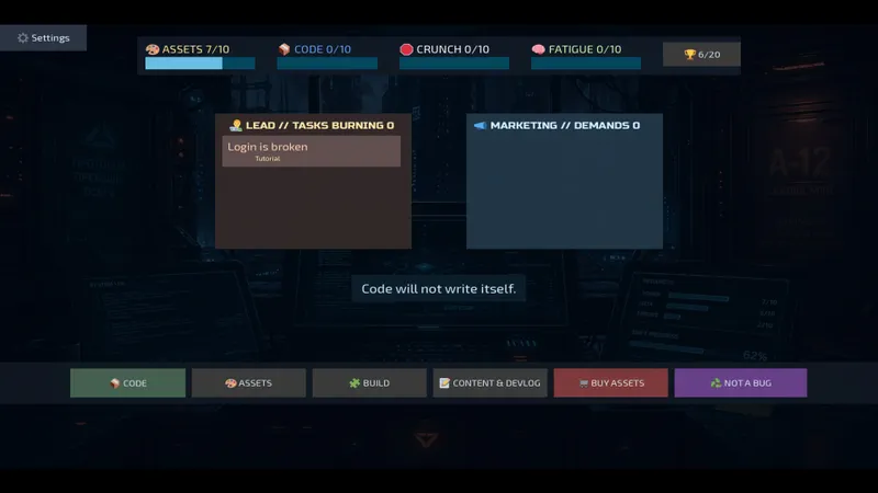 Not a bug : visuel officiel de gameplay illustrant les informations joueur de la section 2
