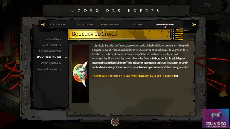 Guide des armes dans Hades - Bouclier