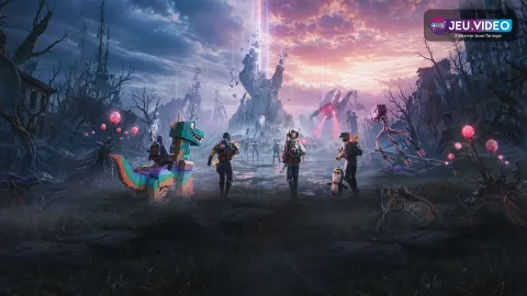 Survivants Once Human dans une zone ouverte sombre pour illustrer les réglages de FPS et de visibilité