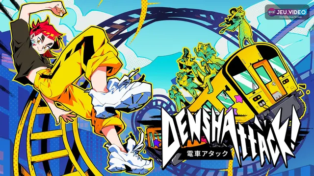 Denshattack prix : train lancé dans un décor urbain futuriste japonais