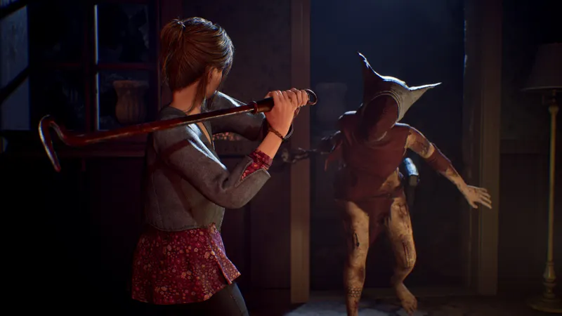 Remothered Red Nun’s Legacy montrant une scène de menace dans la demeure Ashmann