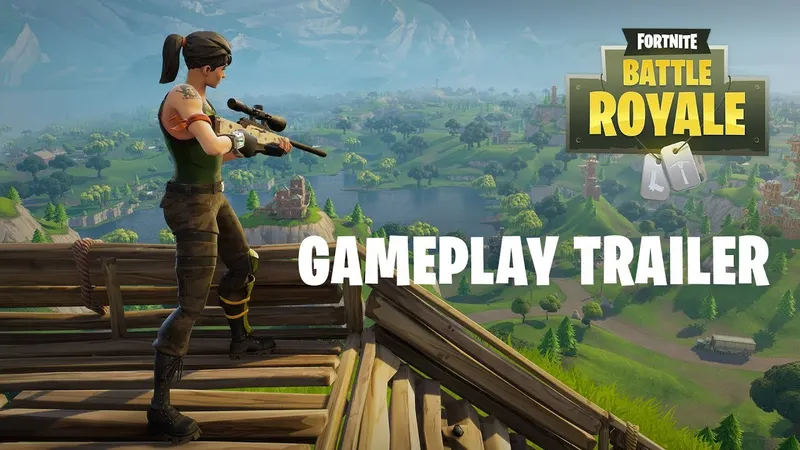 Fortnite Battle Royale, scène officielle de combat sur une île