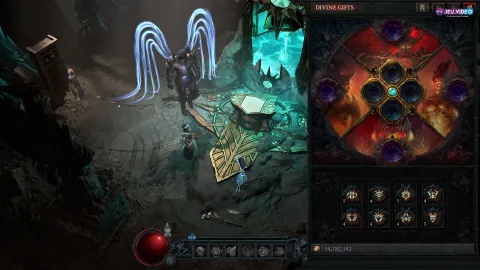 Visuel officiel de Diablo IV montrant les héros de Sanctuaire avant de préparer un build Nécromancien de progression