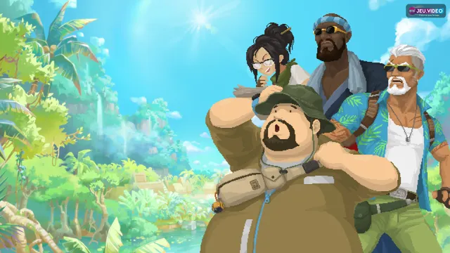 Illustration officielle de Dave et de l'expédition dans la jungle