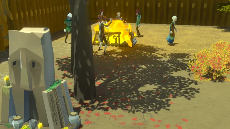 La crémation d'un villageois décédé