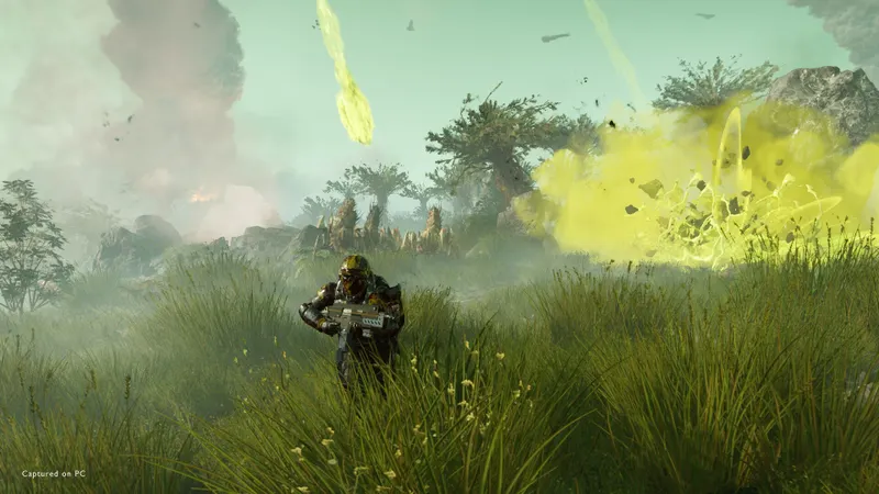 Official Steam visual of HELLDIVERS™ 2 used to compare the readability of a PC setting