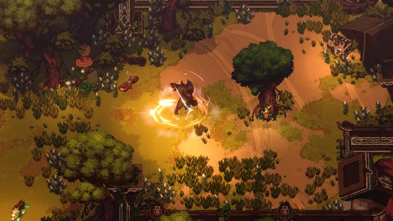 Dimraeth accès anticipé : personnage dans un décor de jeu