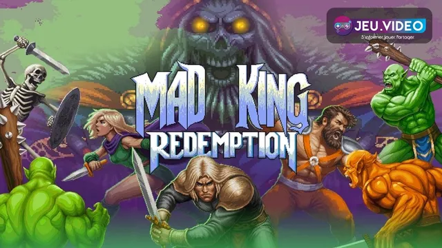 Mad King Redemption date de sortie avec héros pixel art et logo du beat’em up