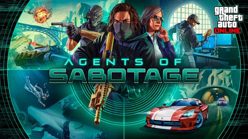 Illustration officielle GTA Online montrant Los Santos et ses braquages