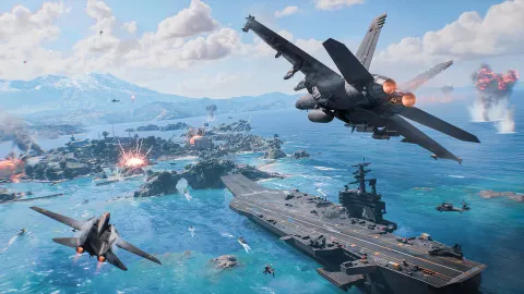 Battlefield 6 roadmap avec deux jets de combat au-dessus d’un champ de bataille