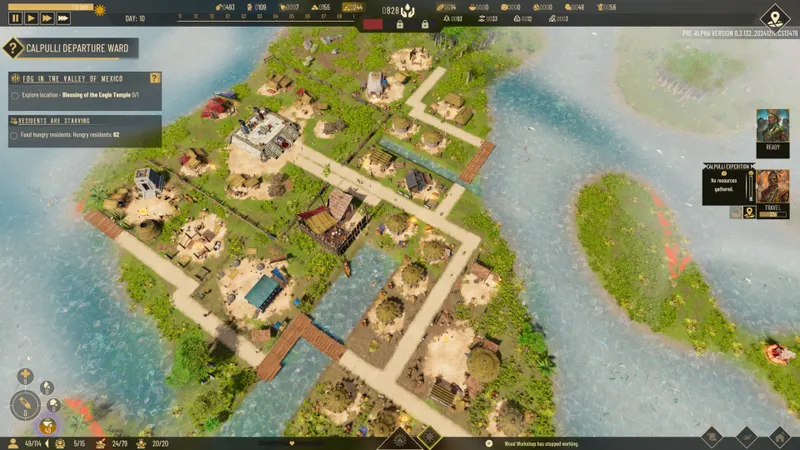 Vue de ville et de production dans Aztecs The Last Sun