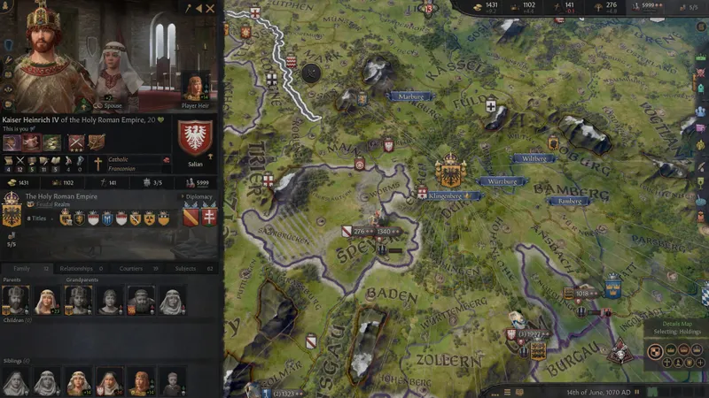 Capture officielle de Crusader Kings III montrant le contexte de gameplay pour l'étape 4 du guide joueur
