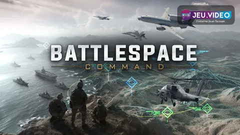 Battlespace Command trailer avec avions, hélicoptère et carte tactique moderne