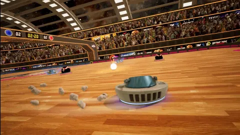 Roomballs : robots prêts à jouer dans une arène futuriste
