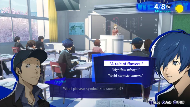 Capture officielle de Persona 3 Reload montrant le contexte de gameplay pour l'étape 2 du guide joueur