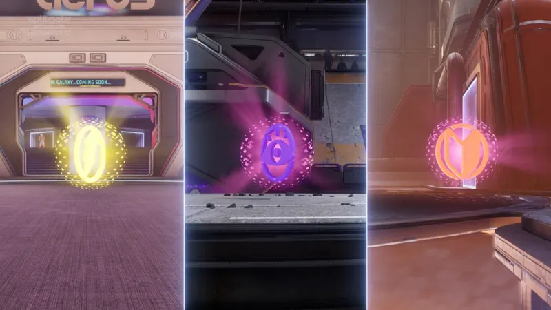 Power-ups visibles sur la carte dans Splitgate Arena Reloaded