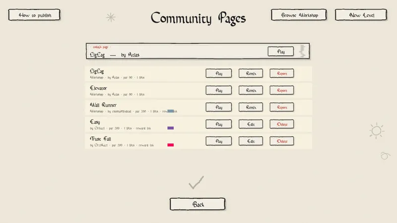 Deadline hand-drawn levels and puzzle progression