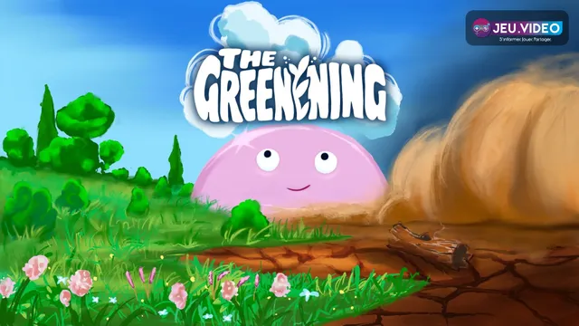 Cover officielle de The Greenening montrant Sparkle entre une zone verdoyante et une zone couverte de cendres