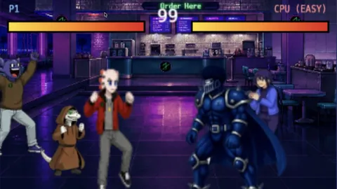 Axolotl Rangefighters met en scène ses combattants dans un décor cyberpunk