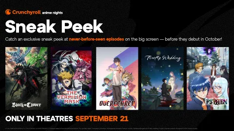 Crunchyroll Anime Nights, visuel des projections spéciales et des cinq séries annoncées