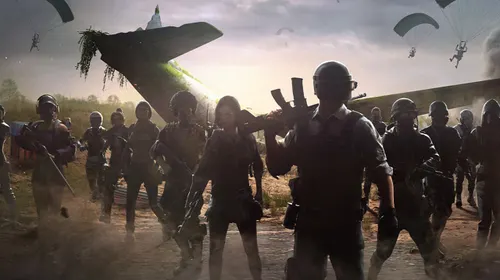 PUBG x PAYDAY avec un survivant armé dans le key art officiel de PUBG Battlegrounds
