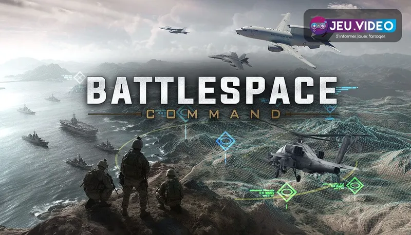 Battlespace Command trailer avec avions, hélicoptère et carte tactique moderne