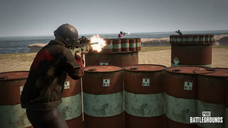 PUBG Playgrounds montrant un affrontement UGC dans PUBG