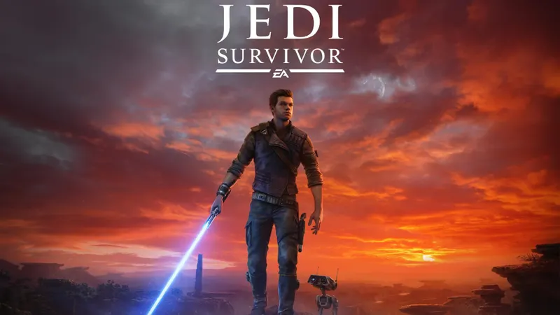 Cal Kestis et BD-1 face au panorama de Koboh pour tester les réglages Jedi Survivor de fluidité
