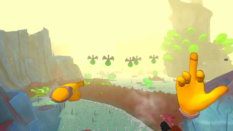 CRAWLER en action autour d’un mécha en réalité virtuelle